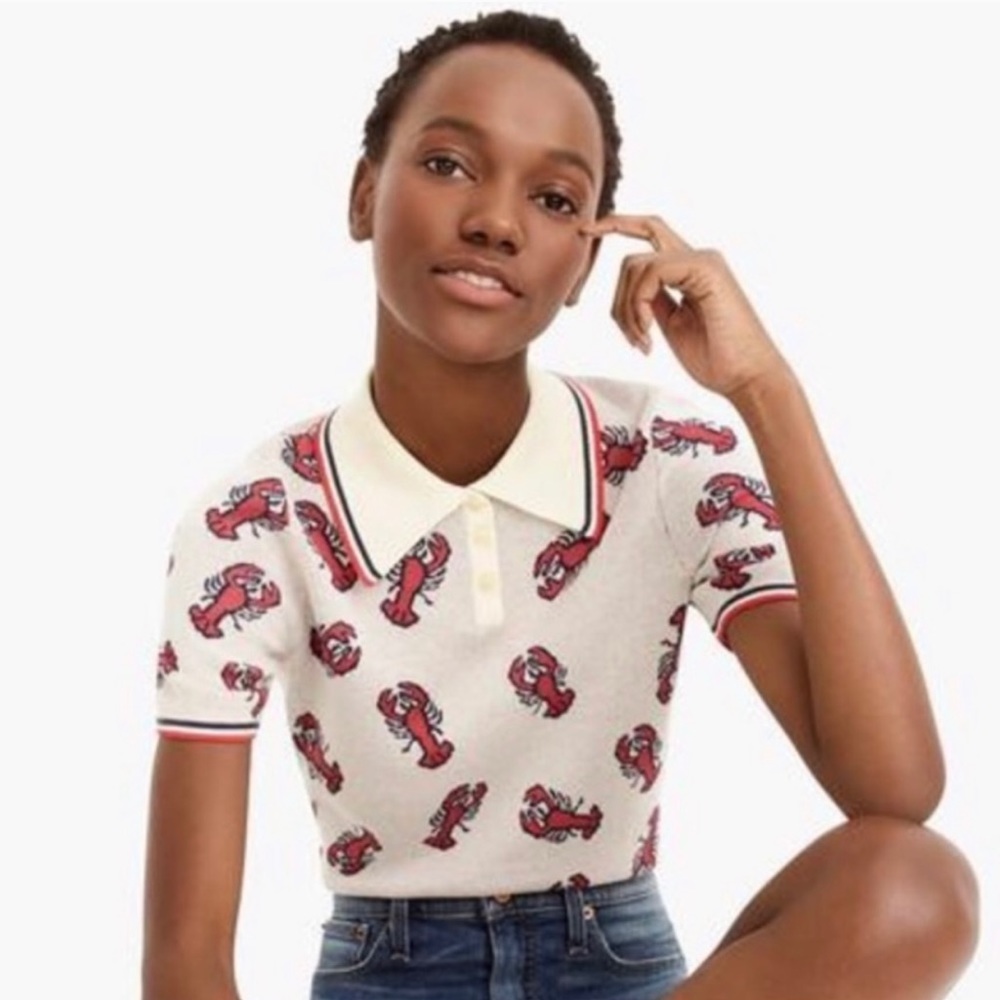 J. Crew x Reed lobster sweater polo xs.